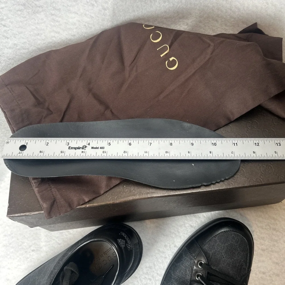 Gucci BROOKLIN Low Top Sneakers Black GG Monogram US Men's 11 (Marked 9) 11